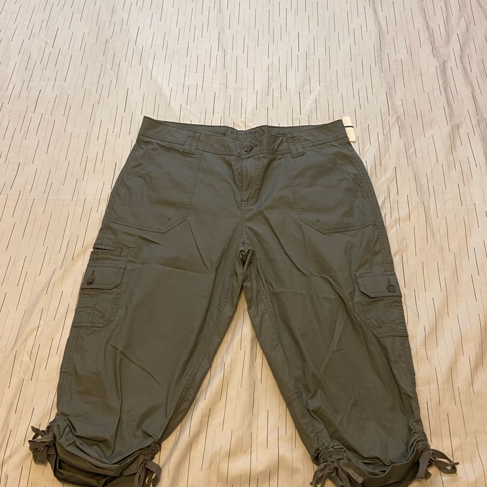 Sonoma Gray Capris Relaxed Fit Casual Style